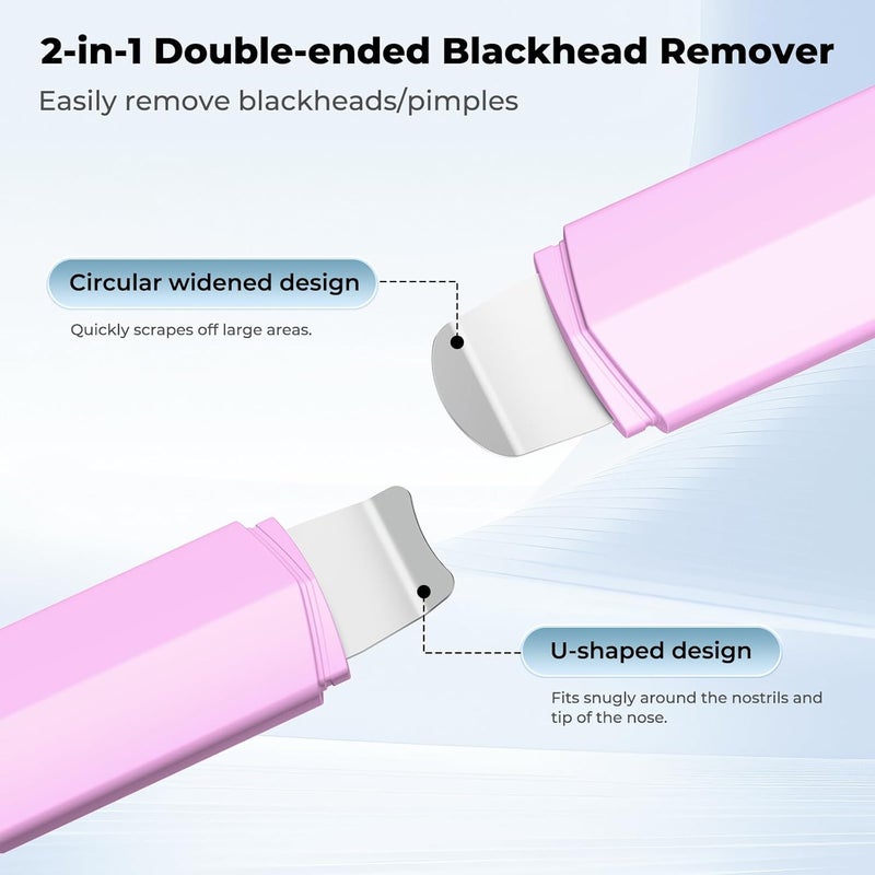 PETYDOOT Blackhead Remover Tool Face Scrubber: Double-Headed Face Spatula Skin Scrubber, Nose Pore Cleaner Blackhead Remover for Facial Deep Cleansing Skin Care Tool for Men & Women (Pink) - Image 3